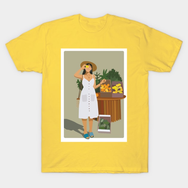 Summer Fruit Girl T-Shirt by JunkyDotCom